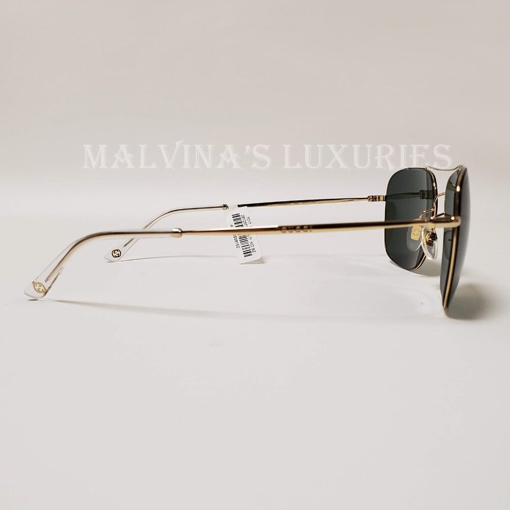 GUCCI SUNGLASSES GG0503S 003 MENS GOLD METAL AVIATOR INTERLOCKING G LOGO - Picture 5 of 12